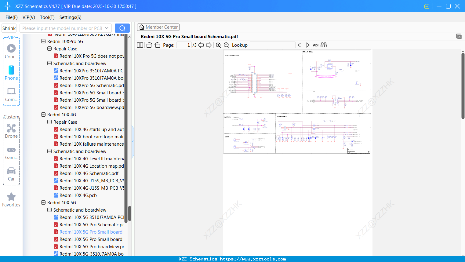 Xiaomi Redmi 10X 5G Pro Small Board Schematic